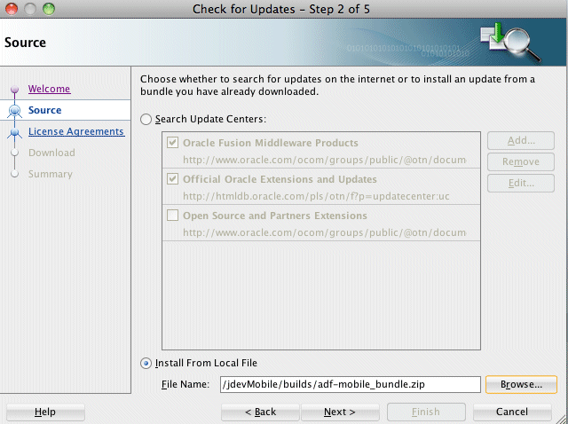 Check for Updatesのステップ1