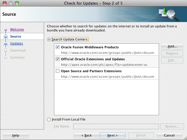 Check for Updatesのステップ1