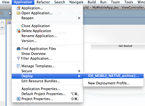 Deployメニュー・オプション