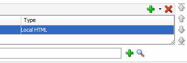 緑のプラス記号をクリックしたときに選択されるタスク・フロー