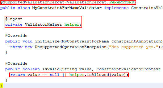 Java EE 7: Validating A Method With Bean Validation 1.1