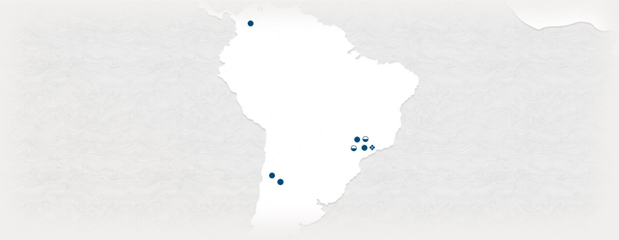 Mapa de las ubicaciones de los centros de datos de Oracle en Sudamérica