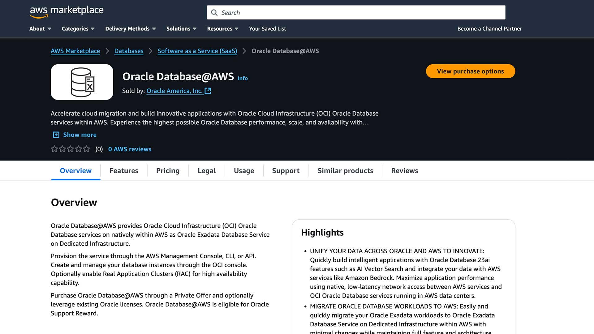 Database Aws Services And Resources Oracle Rom Nia