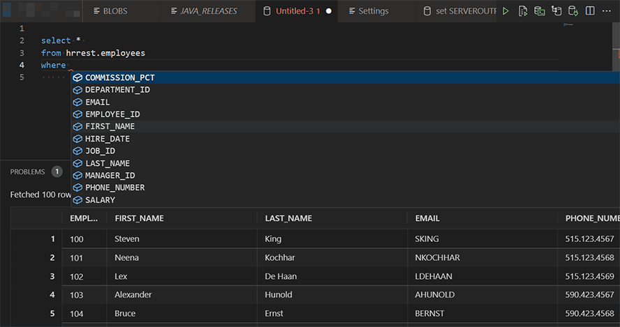 SQL Developer for VS Code Features | Oracle