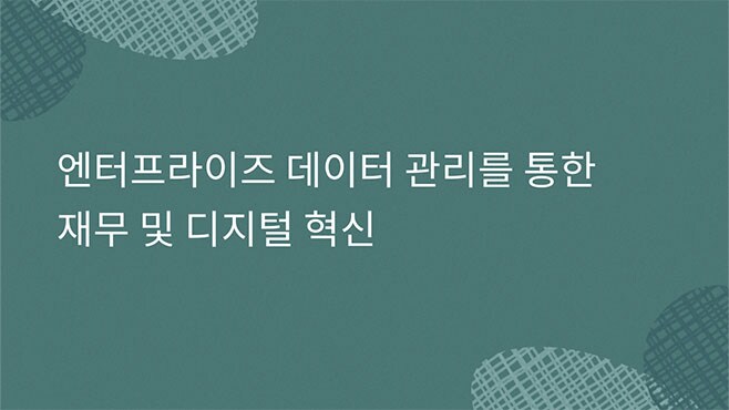 엔터프라이즈 데이터 관리를 통한 재무 및 디지털 혁신