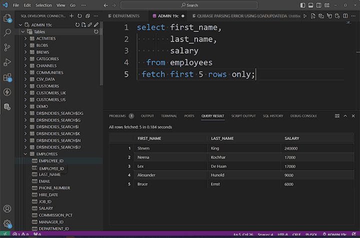 SQL Developer for VS Code | Oracle