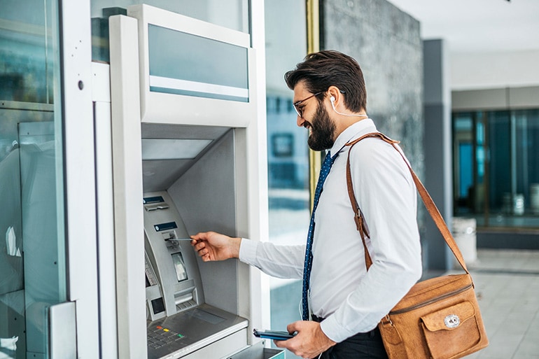 man at atm