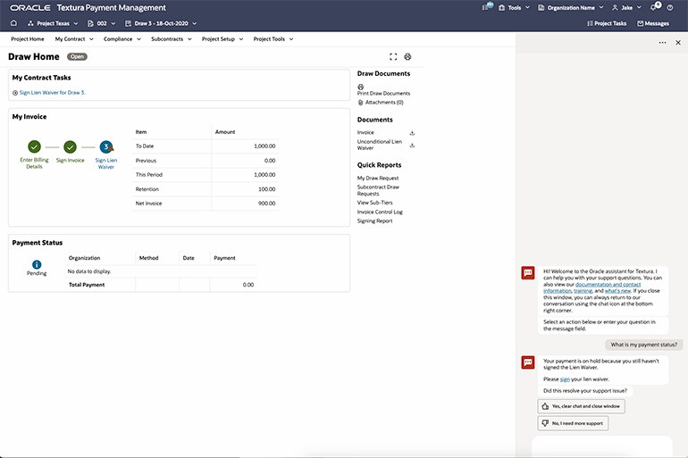 Oracle Textura Payment Management Cloud Service