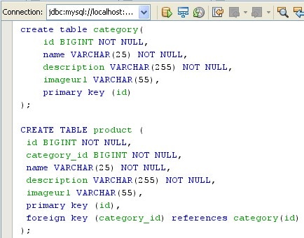 Figure 8. Creating Tables in the Database