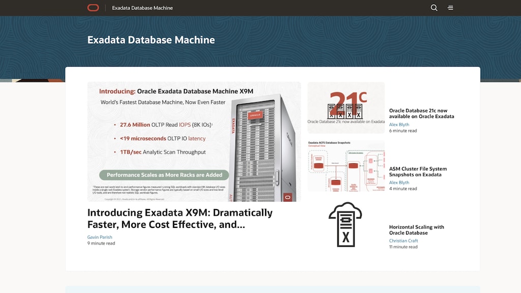 Oracle Exadata Database Machine | Oracle Technology Network | オラクル | Oracle  日本