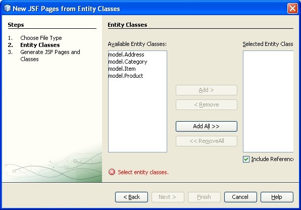 Figure 16. New JSF Pages From Entity Classes