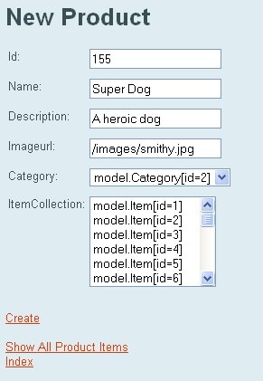 Figure 2. Creating a New Item