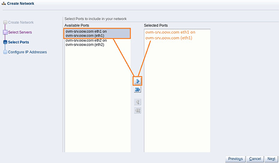 Selecting ports for the new network