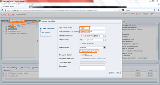 Creating and configuring a server pool