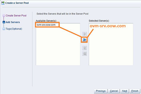 Adding the Oracle VM Server to the server pool