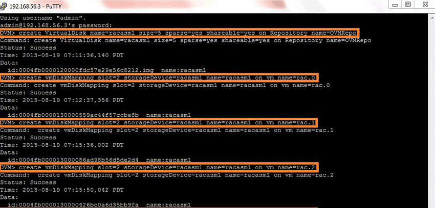 Mapping the shared disk to the VMs