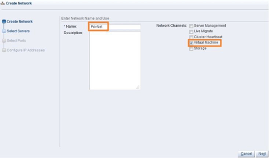 Specifying the network's name and role