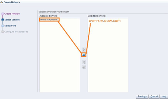 Selecting servers for the new network