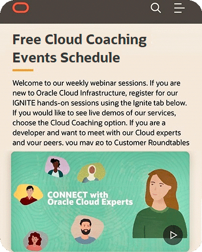 Free Cloud Coaching Events Schedule