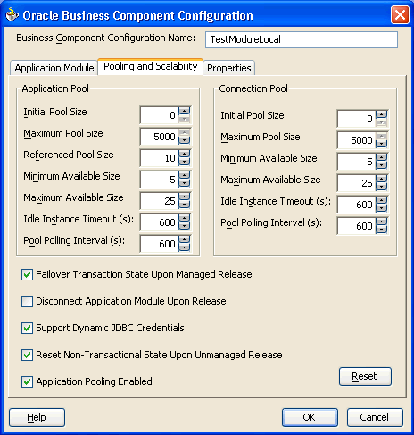 Pooling and Scalability Tab of the Configuration Manager