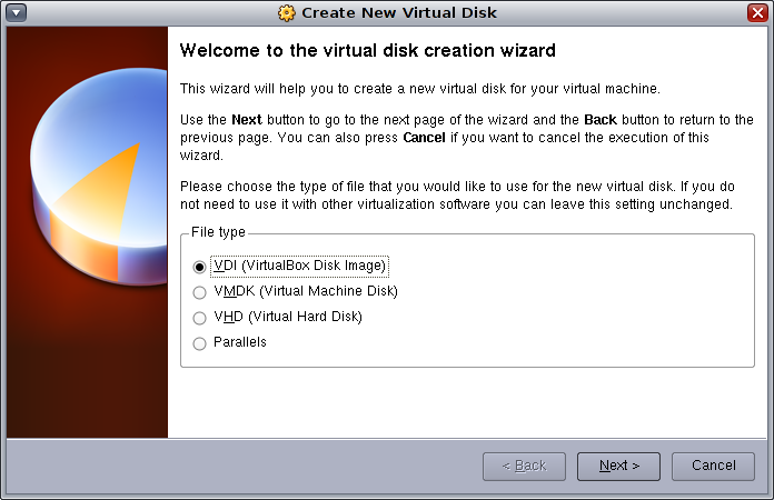 Create New Virtual Diskウィザード