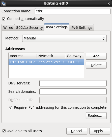 配置虚拟机中的网络接口