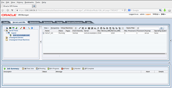 Connect to Oracle VM Manager