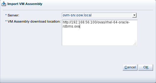 Example of specifying the assembly location.