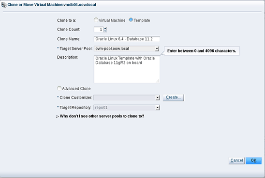 Cloning the guest to create a template.