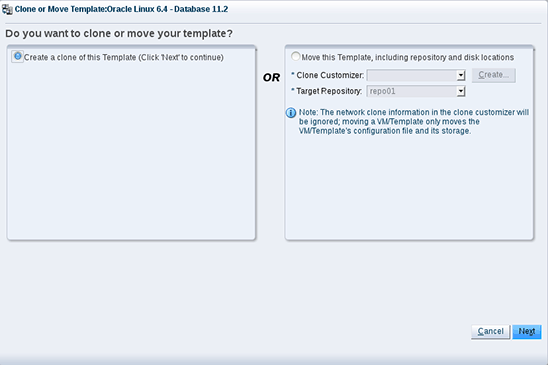 Specifying the clone operation.