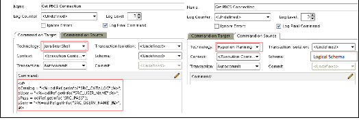 Figure 15: ODI Procedure PBCS Connection Information