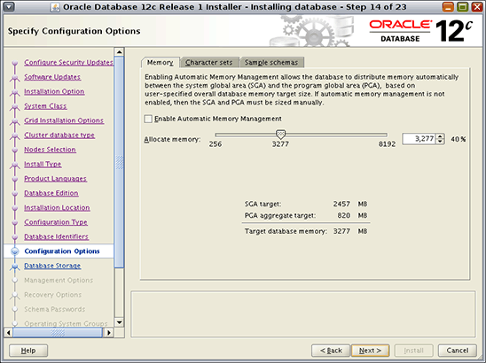 Figure 7. Specify Configuration Options screen