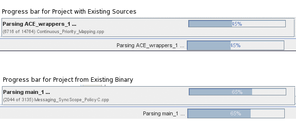 Picture that compares parsing progress bars