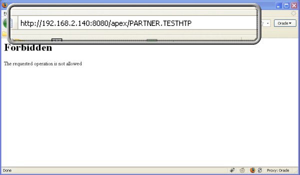 1. Versuch: Direkter Aufruf einer eigenen PL/SQL Prozedur mit dem Embedded Gateway