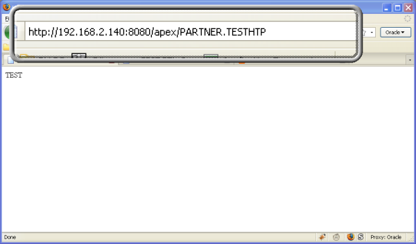 Direkter Aufruf einer eigenen PL/SQL Prozedur mit dem Embedded Gateway nach Freischaltung