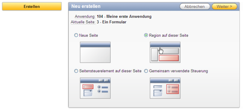 "Region auf dieser Seite" hinzufügen