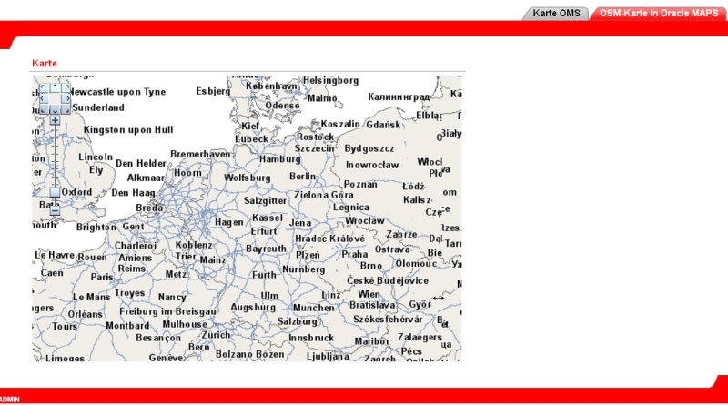 Das Ergebnis: Deutschlandkarte mit Oracle Maps - in Application Express