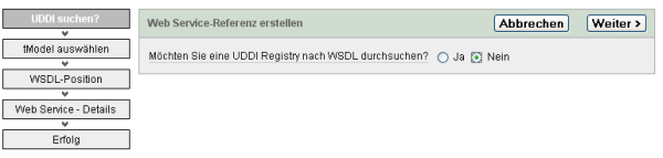 Web Service Referenz erstellen: UDDI durchsuchen?