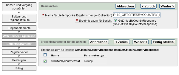 Verarbeitung der Antwort des Web Service