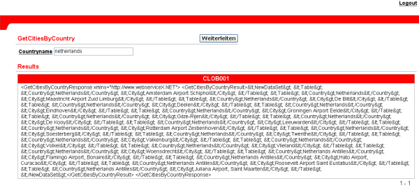 XML-Ergebnisliste - direkt vom Web Service