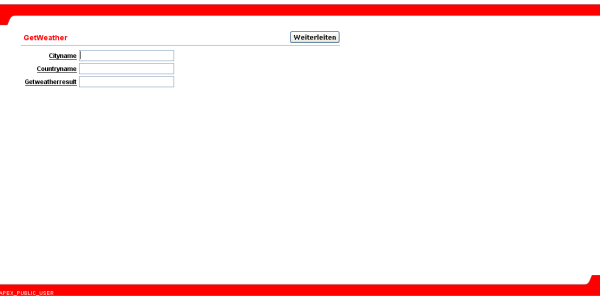 Fertige Seite mit dem Formular für den Web Service "GetWeather"