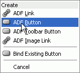 CreateボックスでADF Buttonを選択している状態。