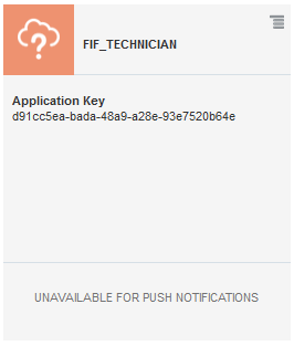 The Application Key in the Client Applications section of the mobile backend Settings page