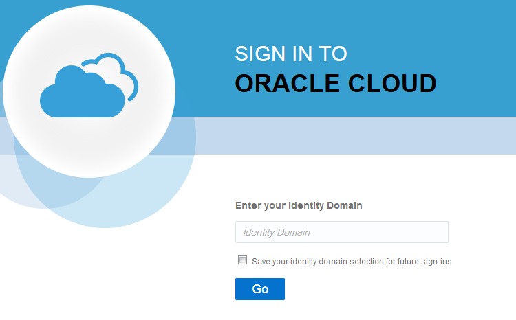 Oracle Cloud sign-in page