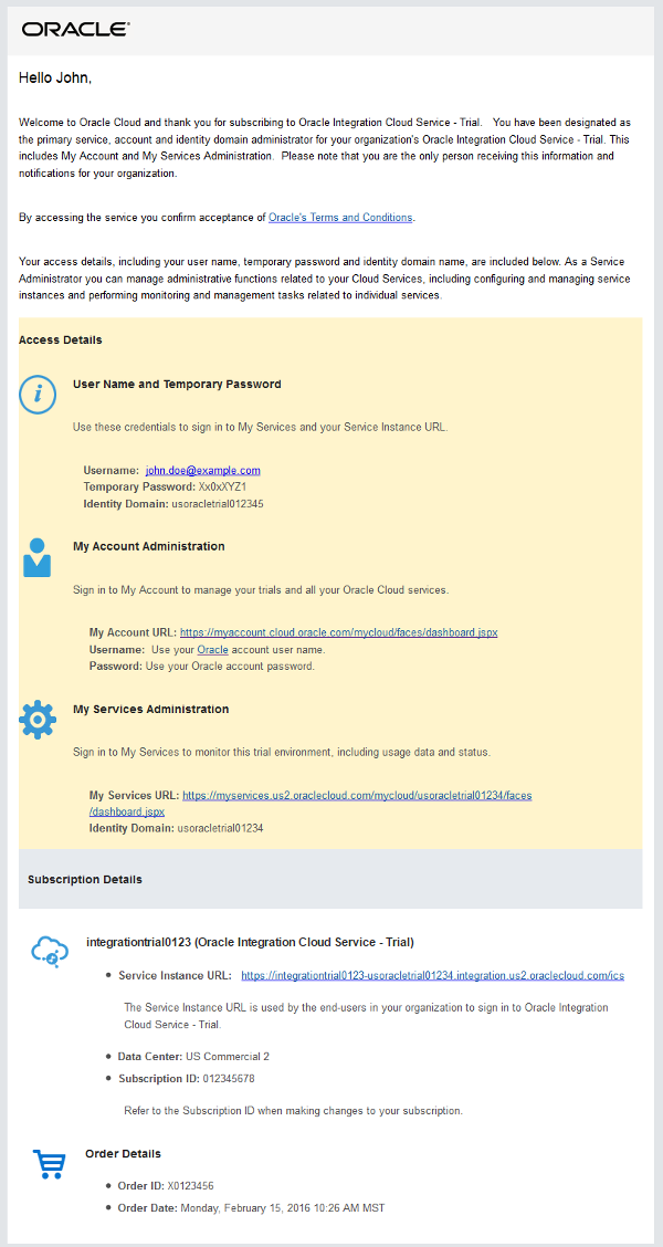 Oracle Integration Cloud Service Trial - Overview