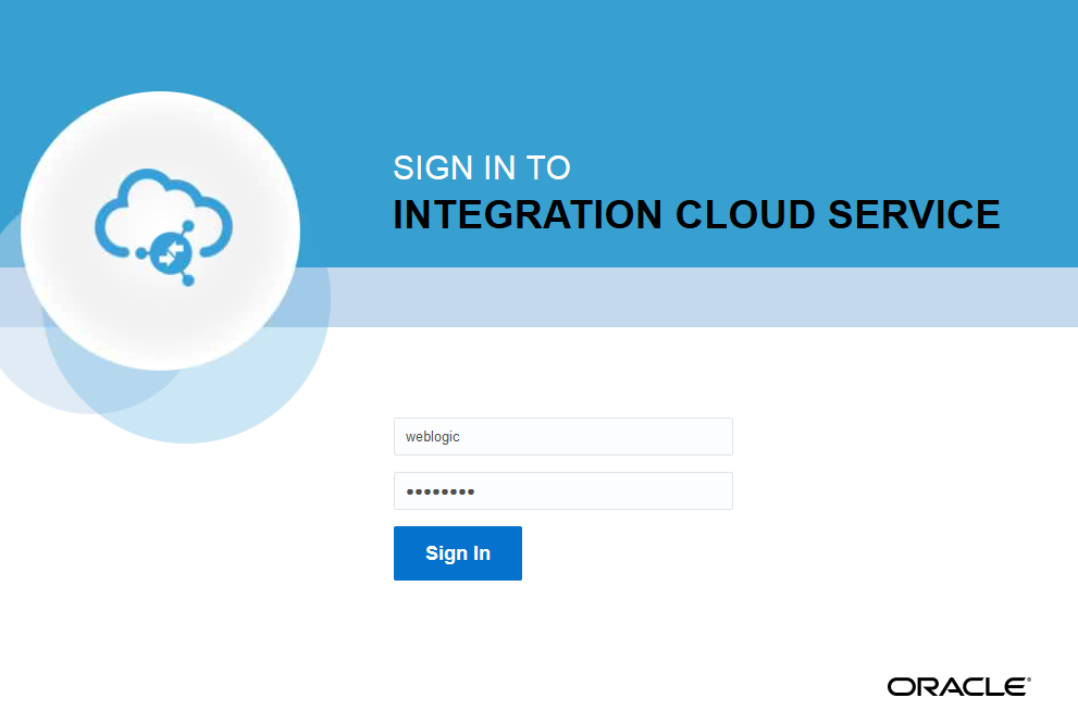 Integrated
                                        Cloud Services Login window