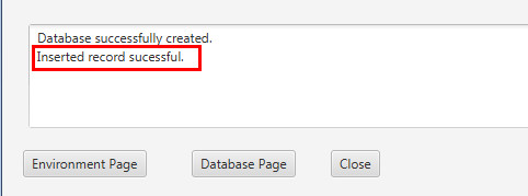 inserted record successful message