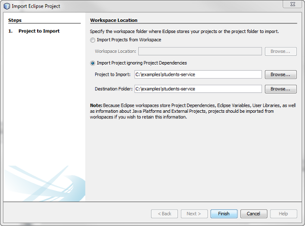 Importing Eclipse project