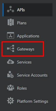 Navigating to the Gateways tab