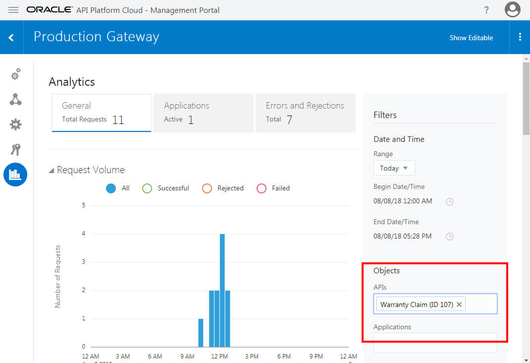 Filtering for an API